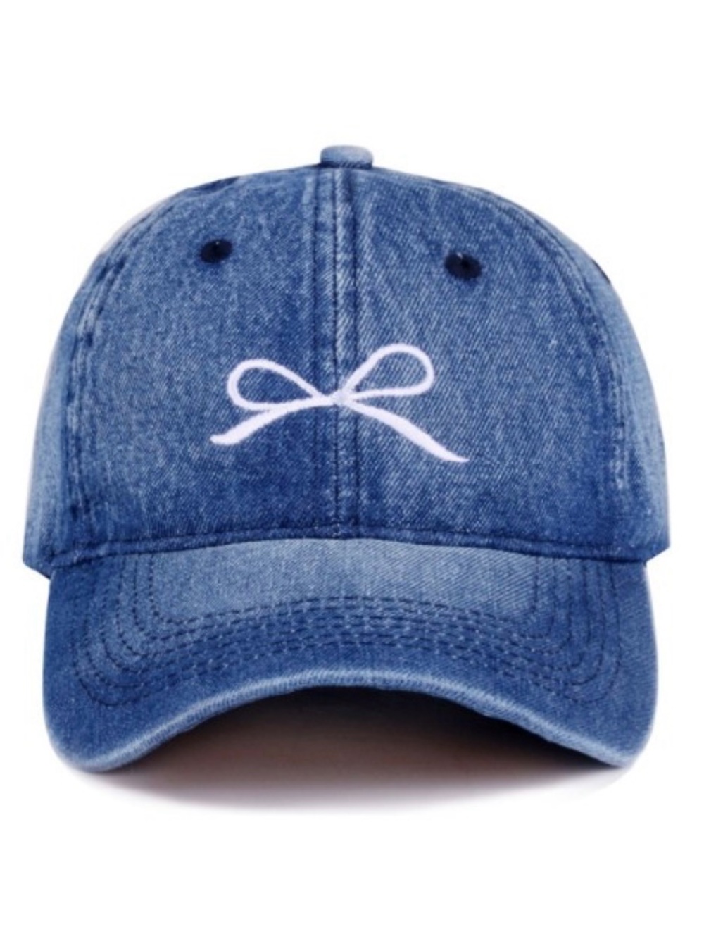 Women’s Denim Blue Bow Baseball Cap